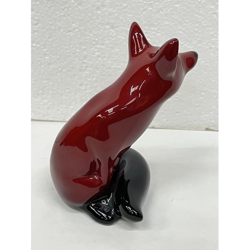 314 - A DOULTON FLAMBE SITTING FOX