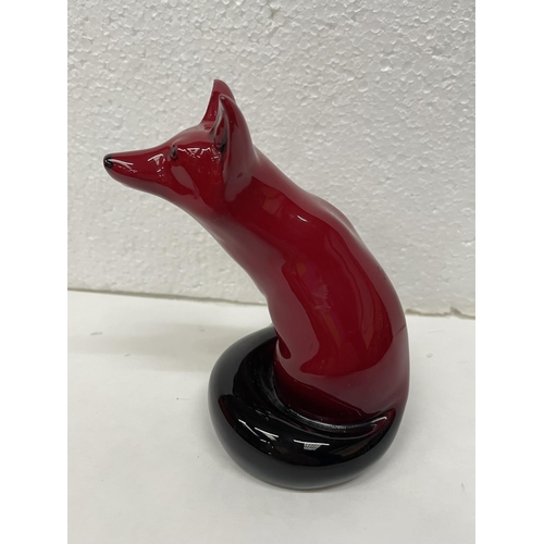 318 - A DOULTON FLAMBE SITTING FOX