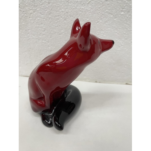 318 - A DOULTON FLAMBE SITTING FOX