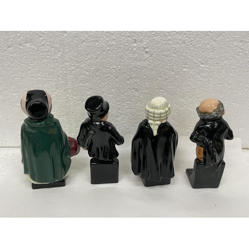 326 - FOUR ROYAL DOULTON DICKENS FIGURES TO INCLUDE BUZFUZ, SAIREY GAMP AND BILL SYKES