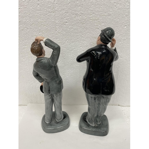 342 - TWO ROYAL DOULTON FIGURES STAN LAUREL HN 2774 AND OLIVER HARDY HN 2775