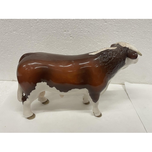 428 - A JOHN BESWICK RED HEREFORD BULL FIGURE