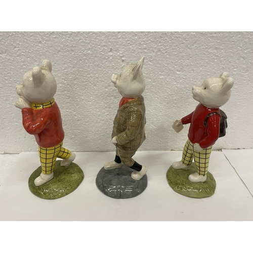 430 - THREE LIMITED EDITION BESWICK RUPERT BEAR FIGURES TO INCLUDE RUPERT NO 396, PODGY PIG NO 396 AND RUP... 