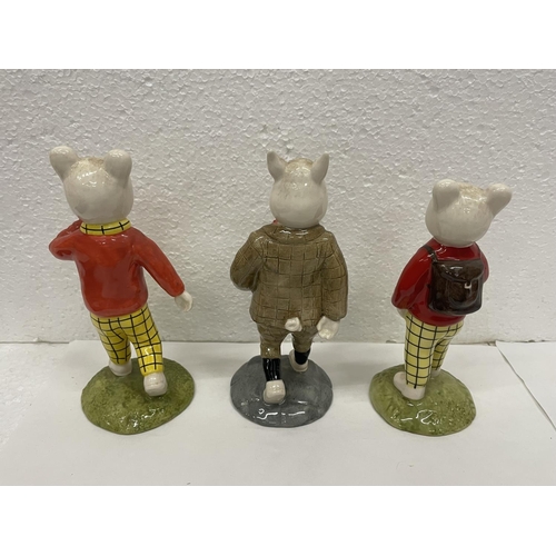 430 - THREE LIMITED EDITION BESWICK RUPERT BEAR FIGURES TO INCLUDE RUPERT NO 396, PODGY PIG NO 396 AND RUP... 