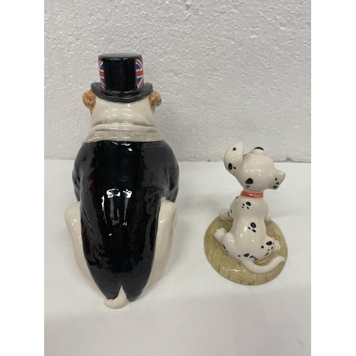 442 - TWO ROYAL DOULTON DOG FIGURES TO INCLUDE THE BRITISH BULLDOG AND 101 DALMATIONS PENNY