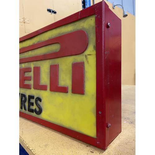 55A - A PIRELLI ILLUMINATED LIGHT BOX SIGN 65CM X 28CM X 10CM