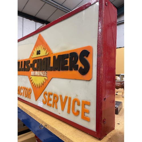 58A - AN ALLIS CHALMERS TRACTOR SERVICE ILLUMINATED LIGHT BOX SIGN 73CM X 41CM X 10CM