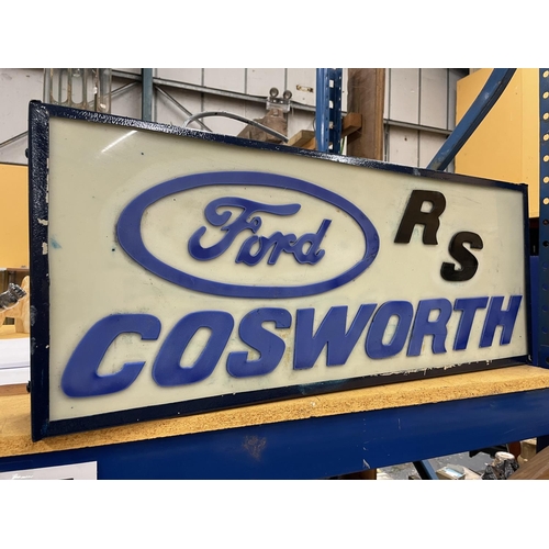 60 - A FORD RS COSWORTH ILLUMINATED LIGHT BOX SIGN 76CM X 31CM X 10CM