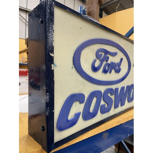 60 - A FORD RS COSWORTH ILLUMINATED LIGHT BOX SIGN 76CM X 31CM X 10CM