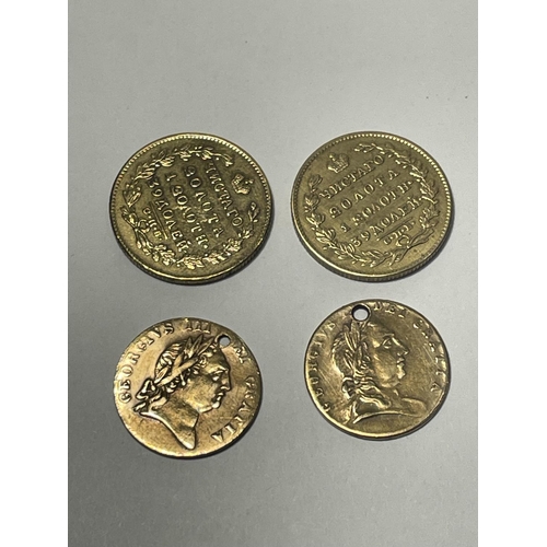 658 - FOUR YELLOW METAL COINS