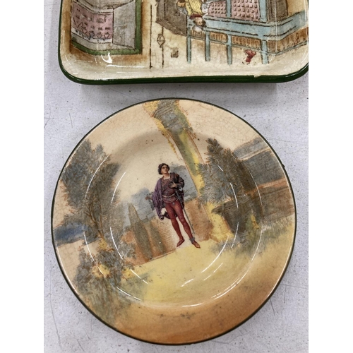 156 - A QUANTITY OF ROYAL DOULTON CERAMIC ITEMS TO INCLUDE DICKENS SERIES WARE PIN TRAYS, PLATES, ETC - 11... 