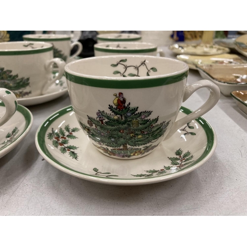 157 - A SET OF SIX SPODE CHRISTMAS CUPS AND SAUCERS