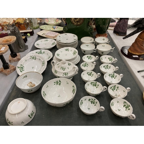 170 - A LARGE QUANTITY OF CHINA DECORATED WITH GREEN IVY TO INCLUDE VARIOUS SIZE PLATES, BOWLS, LARGE AND ... 