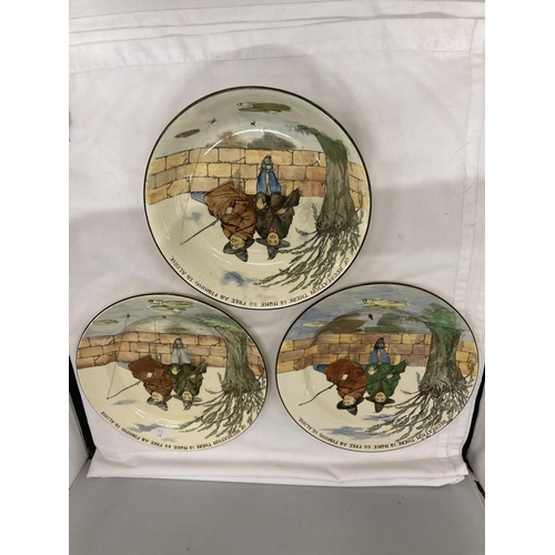 196 - THREE PIECES OF ROYAL DOULTON 'THE GALLANT FISHERS' SERIES WARE TO INCLUDE TWO WALL PLATES DIAMETER ... 