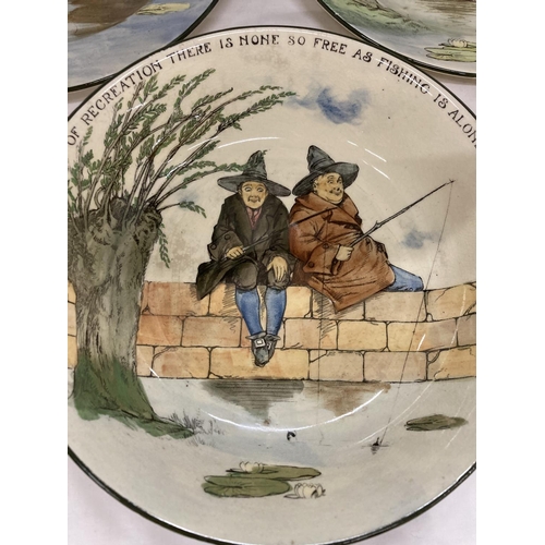 196 - THREE PIECES OF ROYAL DOULTON 'THE GALLANT FISHERS' SERIES WARE TO INCLUDE TWO WALL PLATES DIAMETER ... 