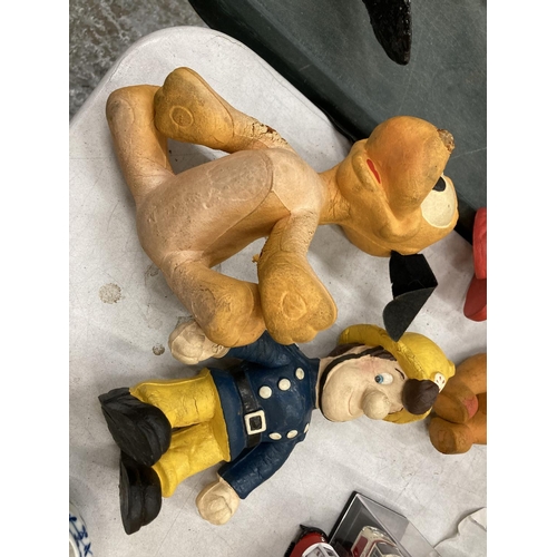 243 - FOUR VINTAGE BENDY TV CHARACTER TOYS TO INCLUDE WINNIE-THE-POOH, PLUTO, NODDY AND FIREMAN SAM