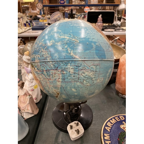 77 - A LIGHT UP GLOBE HEIGHT APPROX 35CM