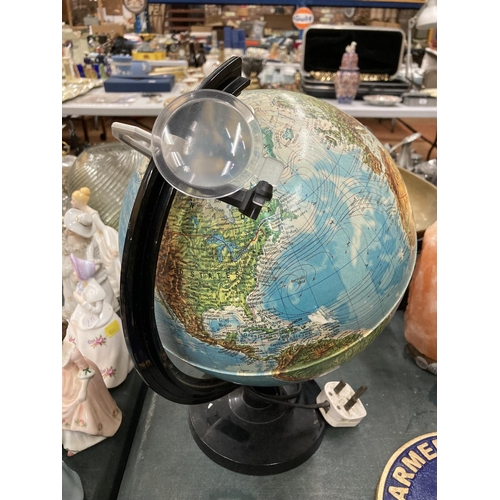 77 - A LIGHT UP GLOBE HEIGHT APPROX 35CM