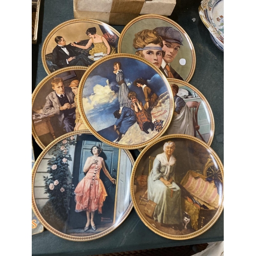 273 - A COLLECTION OF SEVEN CABINET PLATES IN THE 'ROCKWELL'S REDISCOVERED WOMEN' COLLECTION WITH BOXES AN... 