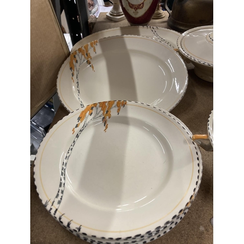 783 - A QUANTITY OF ART DECO BURLEIGHWARE TO INCLUDE PLATES, SERVING PLATTERS, TUREENS, ETC