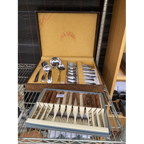 1389 - A SOLA-SILVER CANTEEN OF CUTLERY AND FURTHER FLATWARE