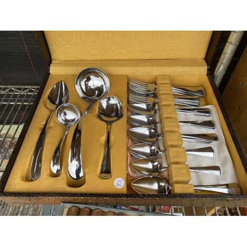 1389 - A SOLA-SILVER CANTEEN OF CUTLERY AND FURTHER FLATWARE