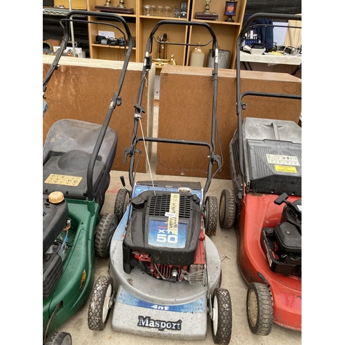 1442 - A MASPORT PETROL LAWN MOWER BELIEVED IN WORKING ORDER BUT NO WARRANTY