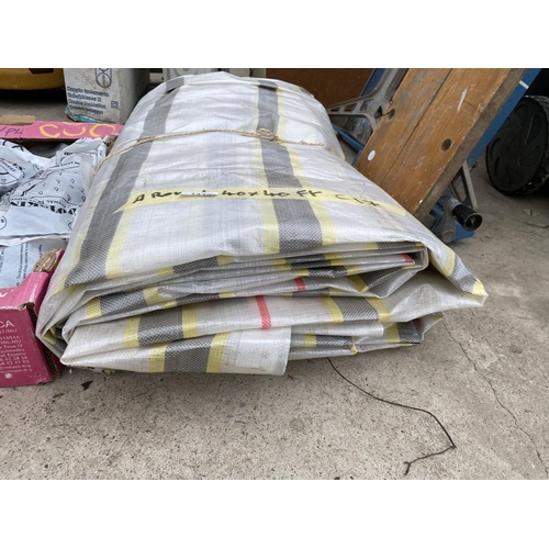 1445 - AN APROXIMATELY 40FT X 40FT TARPULIN SHEET