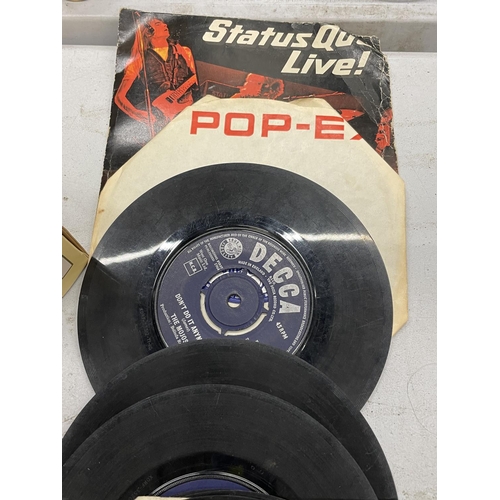 709 - A COLLECTION OF VINTAGE 45RPM SINGLE RECORDS TO INCLUDE THE ROLLING STONES, THE MERSEYBEATS, THE HOL... 