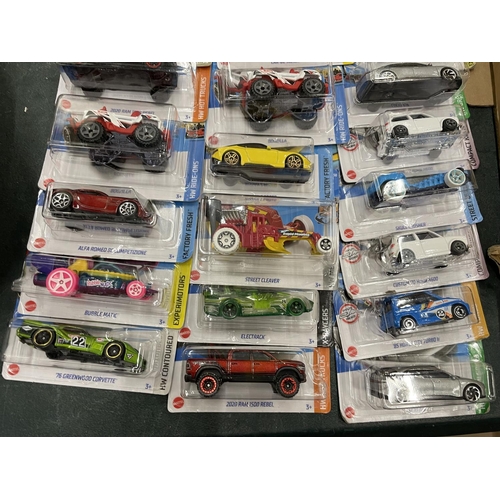 713A - TWENTY FIVE HOT WHEELS CARS IN BLISTER PACKS