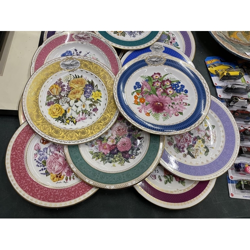 715 - A SET OF SPODE ROYAL HORTICULTURE SOCIETY FLOWER SHOW CABINET/WALL PLATES - 15 IN TOTAL