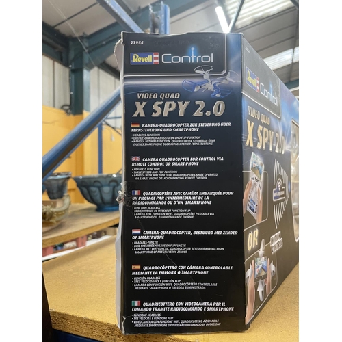 725 - A REVELL CONTROL VIDEO QUAD X SPY 2.0 DRONE - BOXED