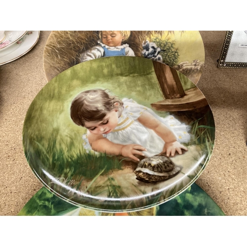 827 - SIX CHILDREN AND PET RELATED CABINET PLATES