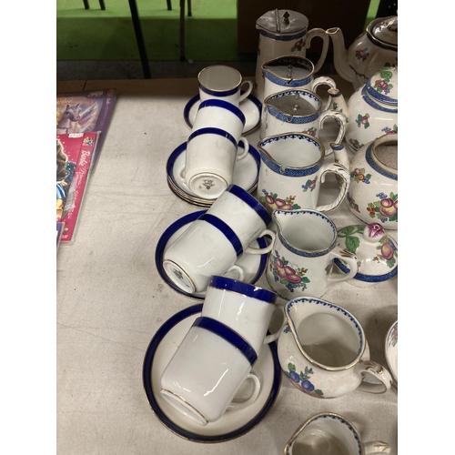 852 - A QUANTITY OF VINTAGE BOOTHS TEAWARE TO INCLUDE CUPS, SAUCERS, JUGS WITH PEWTER LIDS, SIDE PLATES, F... 