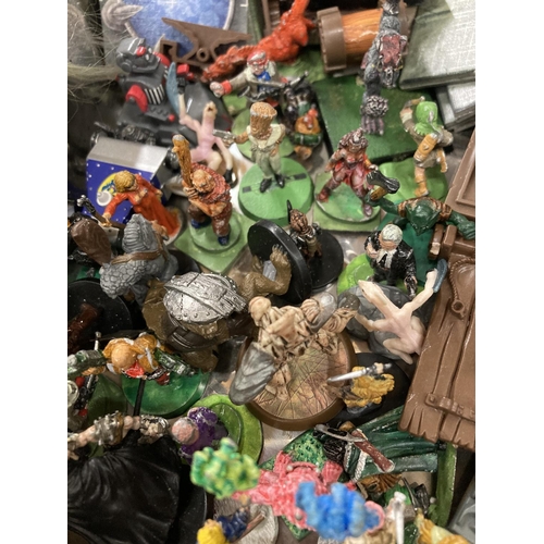 865 - A QUANTITY OF PAINTED WARHAMMER METAL FIGURES AND ACCESSORIES