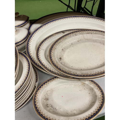 881 - A LARGE QUANTITY OF DINNERWARE TO INCLUDE LARGE LIDDED TUREENS, LARGE AND MEDIUM SERVING PLATES, DIN... 