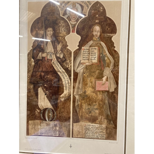 906 - A FRAMED VINTAGE NORDMANN LITHOGRAPH OF RELIGIOUS FIGURES