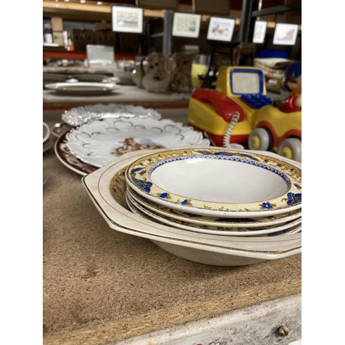 911 - A QUANTITY OF PLATES AND BOWLS TO INCLUDE MASON'S 'MANDALAY', ETC