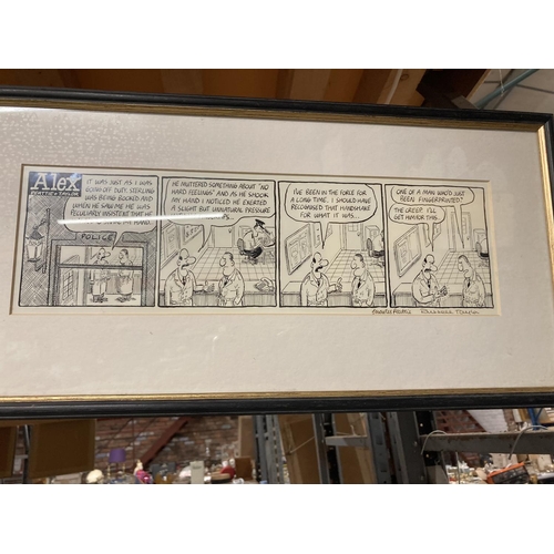 940 - THREE ALEX PEATTIE AND TAYLOR COMIC STRIP PRINTS IN BLACK FRAMES