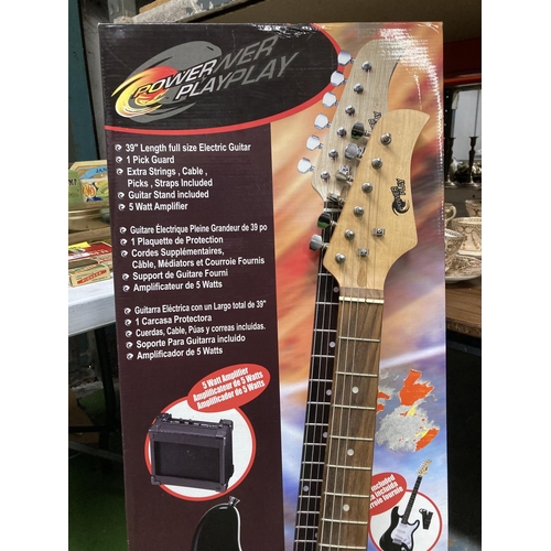 963 - A 39 INCH FULL SIZE ELECTRIC GUITAR BY POWER PLAY