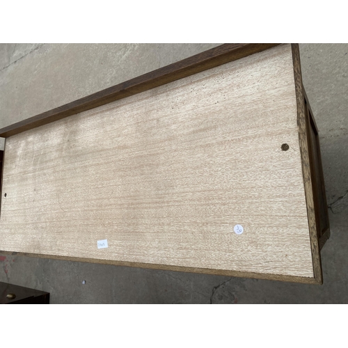 2703 - A MID 20TH CENTURY OAK KITCHEN SIDEBOARD WITH INSET FORMICA TOP, 42