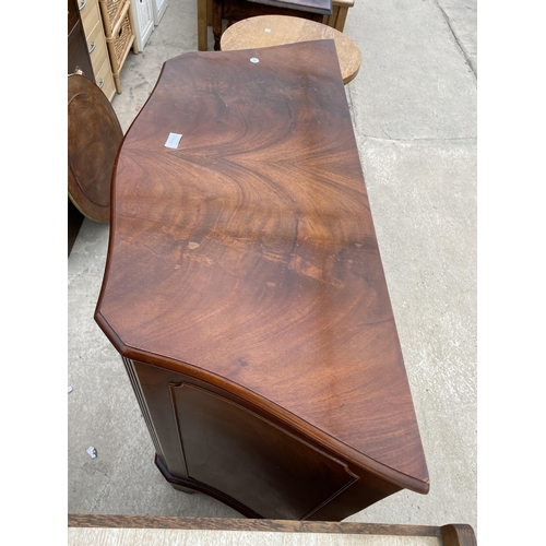 2704 - A MAHOGANY SERPENTINE FRONTED SIDE CABINET, 40