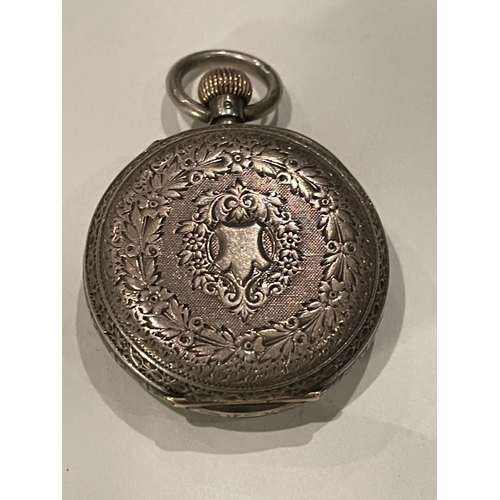 502 - A MARKED 935 SILVER POCKET WATCH