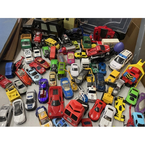 785 - A QUANTITY OF VEHICLES TO INCLUDE CARS, ETC PLUS A HUNGRY HIPPOS GAME - INCOMPLETE- A LARGE LORRY CA... 