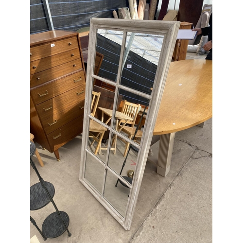 2716 - A MODERN EIGHT DIVISION WINDOW MIRROR, 61X29