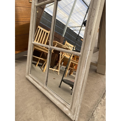 2716 - A MODERN EIGHT DIVISION WINDOW MIRROR, 61X29