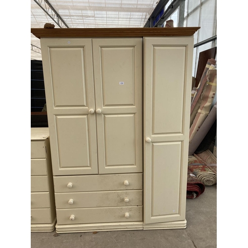 2720 - A  MODERN PAINTED PINE WARDROBE, 55