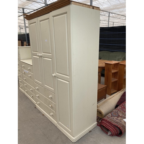 2720 - A  MODERN PAINTED PINE WARDROBE, 55