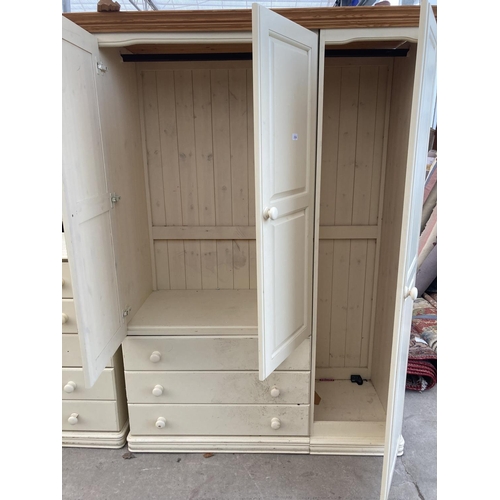 2720 - A  MODERN PAINTED PINE WARDROBE, 55