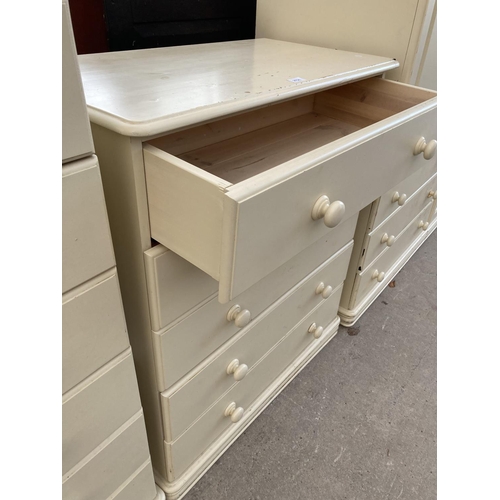 2721 - A MODERN PAINTED PINE CHEST OF FIVE DRAWERS, 33